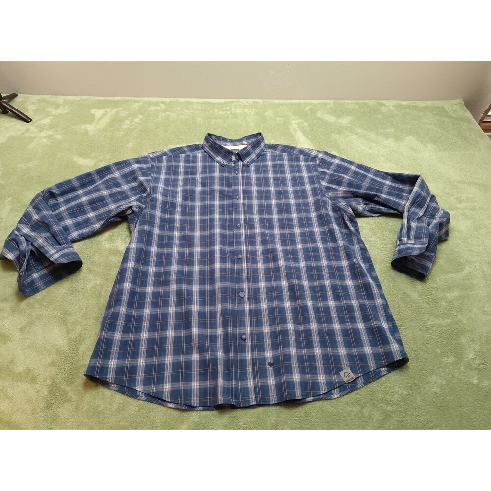 Wolverine Button-Down APC-WICK Shirt Men's 2XL Long Sleeve Blue Plaid
